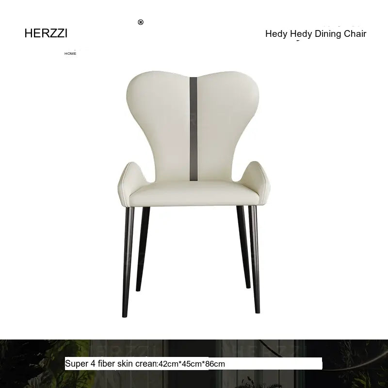 HERZZI Serafina Minimalist Stainless Steel Dark Gray Dining Chair from HERZZI
