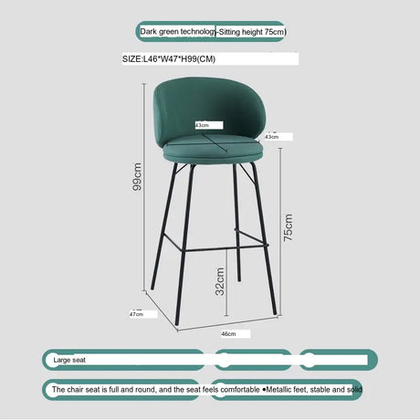 ABOUT WHITE Aisling Elegant High Stool Bar Chair from ABOUT WHITE
