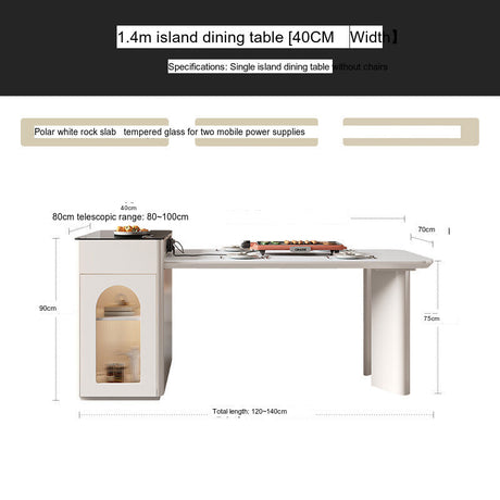 QUANMU Santiago Elegant Creamy Dining Table from QUANMU