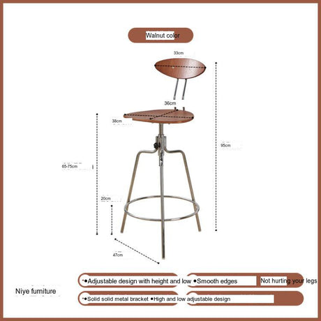 NIYE Arendal Adjustable Rustic Barstool from NIYE