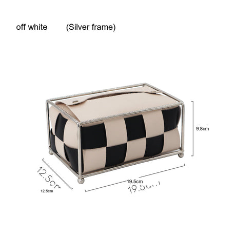 EPIUS Araceli Nordic Electroplating Checkerboard Tissue Box - Light Luxury Table Weaving from EPIUS
