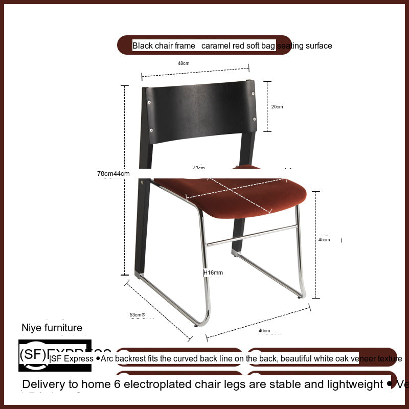 NIYE Elowen Minimalist Solid Wood Dining Chair with Backrest from NIYE