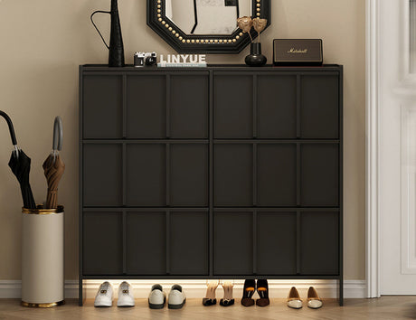 LINYUE Aurora Ultra-Thin Solid Wood Flip Shoe Cabinet from LINYUE