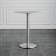 ABOUT WHITE Santiago Sleek Stainless Steel Round Dining Table from ABOUT WHITE