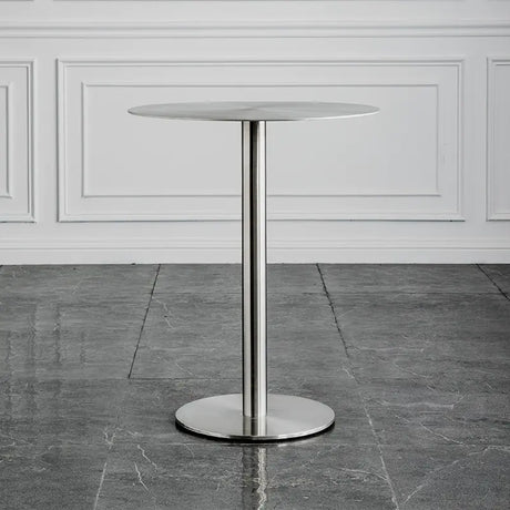 ABOUT WHITE Santiago Sleek Stainless Steel Round Dining Table from ABOUT WHITE