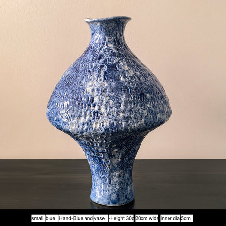 LIVETAI Isadora Bohemian Hand-Painted Blue & White Porcelain Vase from LIVETAI