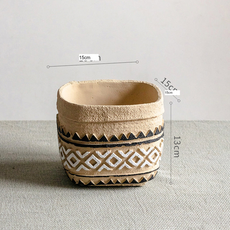 JUHAN Aisling Retro Geometric Pattern Flower Pot from JUHAN