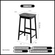 NIYE Alaric Minimalist Black Solid Wood Bar Stool from NIYE
