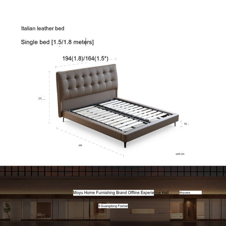 MOYU Amaryllis Creamy Stylish Retro Luxury Leather Bed from MOYU