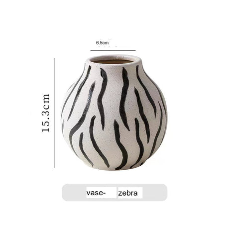 LIVETAI Marquess Hand-Painted Zebra Pattern Vase Decor from LIVETAI