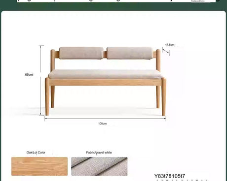 GENJI Haruki Elegant Solid Oak Dining Bench from GENJI