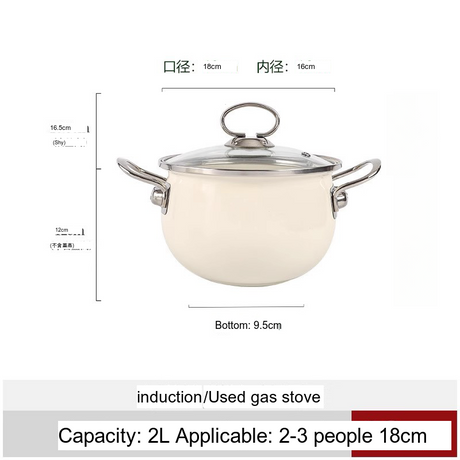 SUCO Harukaze Elegant White Enamel Double-Eared Soup Pot from SUCO