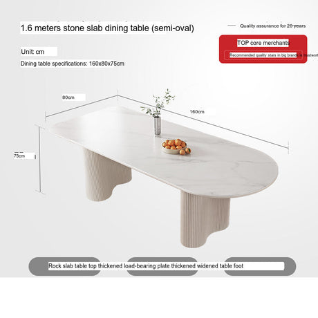 QUANMU Arlesia Elegant Light Luxury Semi-Circular Dining Table Set from QUANMU