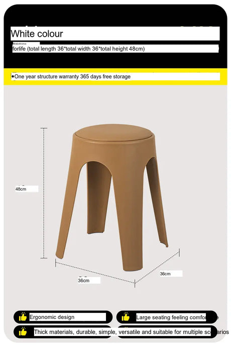 ABOUT WHITE Esmira Nordic Thickened Plastic Small Stool from ABOUT WHITE