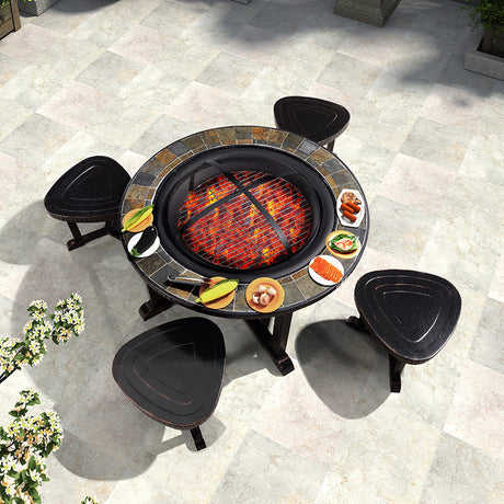 ZIYE Haruki Elegant Iron Grilling Table Set from ZIYE