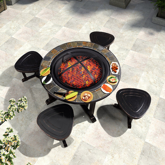 ZIYE Haruki Elegant Iron Grilling Table Set from ZIYE