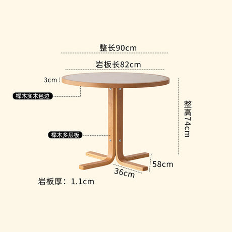LAIMO Amelia Rustic Solid Wood Round Dining Table from LAIMO