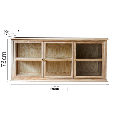 JUHAN Kaelani Rustic Solid Wood TV Cabinet with Glass Doors from JUHAN
