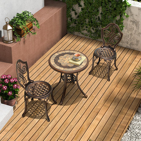 ZIYE Fujiko Elegant Wrought Iron 3-Piece Coffee Table Set from ZIYE