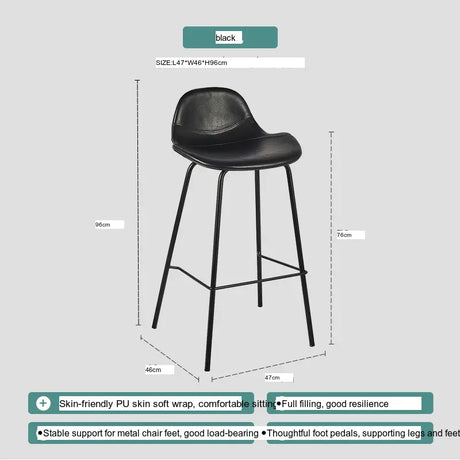 ABOUT WHITE Isidora Sleek Leather High-Back Bar Stool from ABOUT WHITE