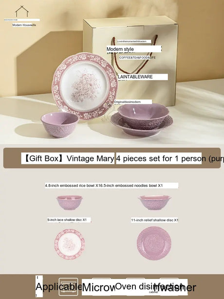 MH Keiko Elegant Ceramic Dining Set Birthday Gift Box from MH