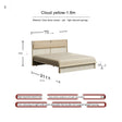 TELLS Amaya Contemporary Solid Wood Double Bed with Retro Cream Finish from TELLS