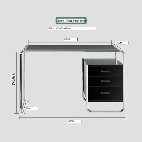 ABOUT WHITE Isadora Minimalist Steel Modern Office Desk from ABOUT WHITE