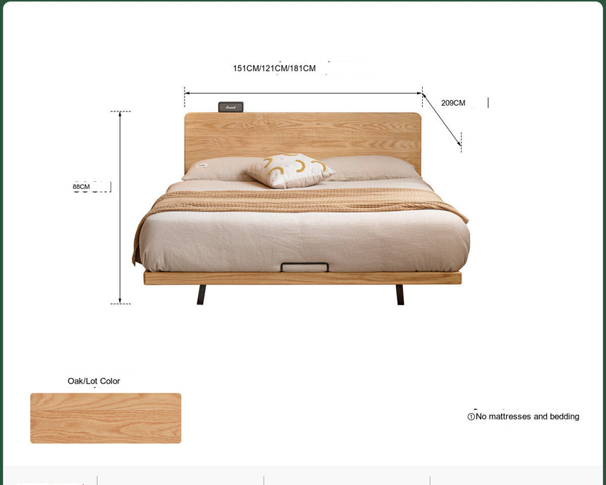 GENJI Santiago Minimalist Solid Wood Double Bed from GENJI