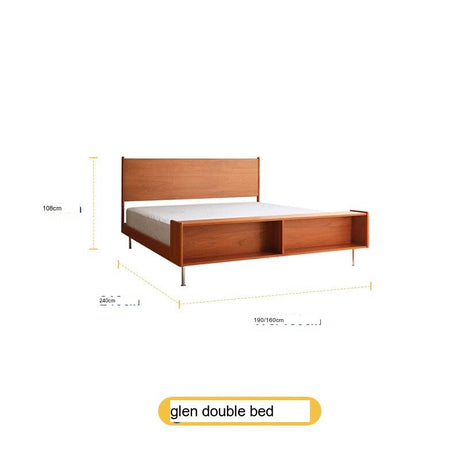 HANKE Isolde Modern Simple Cherry Wood Double Bed with Multifunctional Storage from HANKE