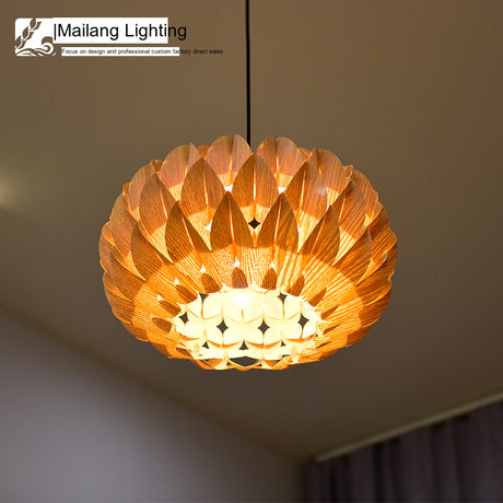 MAILANG Hiroshi Elegant Natural Wood Ceiling Lamp from MAILANG