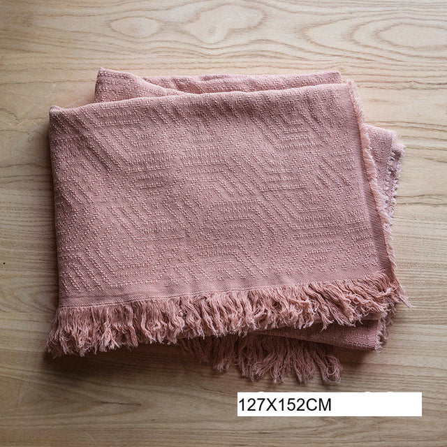 JUHAN Isidora Pastel Color Cotton Casual Blanket from JUHAN