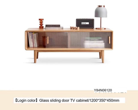 GENJI Ishtar Modern Oak Storage Cabinet and Coffee Table Combo. from GENJI
