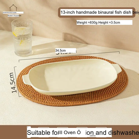 MH Kintaro Elegant Sensor Tableware Oval Fish Dish from MH