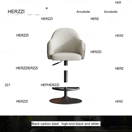 HERZZI Elowen Adjustable Modern Bar Stool - Black & White Elegant Design from HERZZI