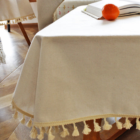 CHESTNUT COCOON Oslo Grace Elegant Cotton-Linen Coffee Table Cloth from CHESTNUT COCOON