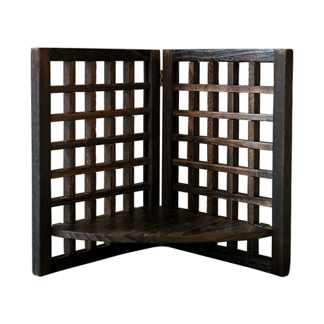 PAULOWNIA Ichiro Rustic Hollow Antique Decorative Screen Shelf from PAULOWNIA