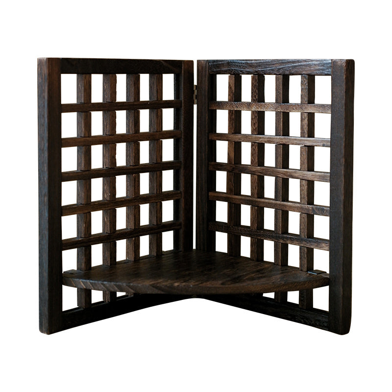 PAULOWNIA Ichiro Rustic Hollow Antique Decorative Screen Shelf from PAULOWNIA