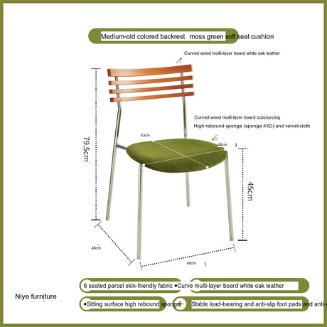 NIYE Selene Chic Light Luxury Iron Dining Chair from NIYE