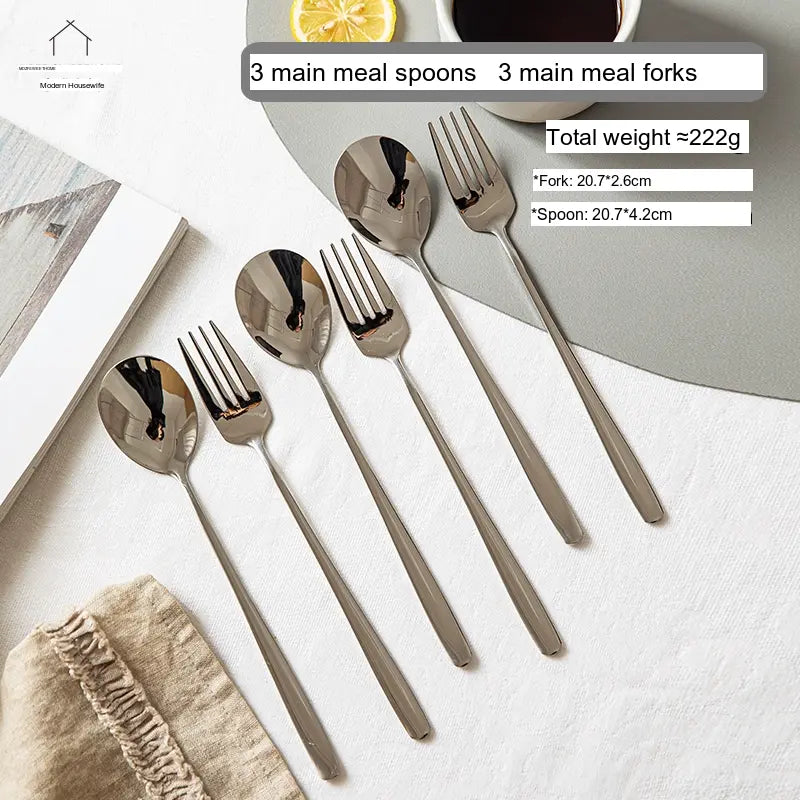 MH Aisling Premium Stainless Steel Chopstick & Fork Set for Home Use from MH
