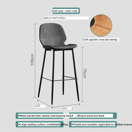ABOUT WHITE Santiago Elegant High-Foot Luxury Bar Chair from ABOUT WHITE