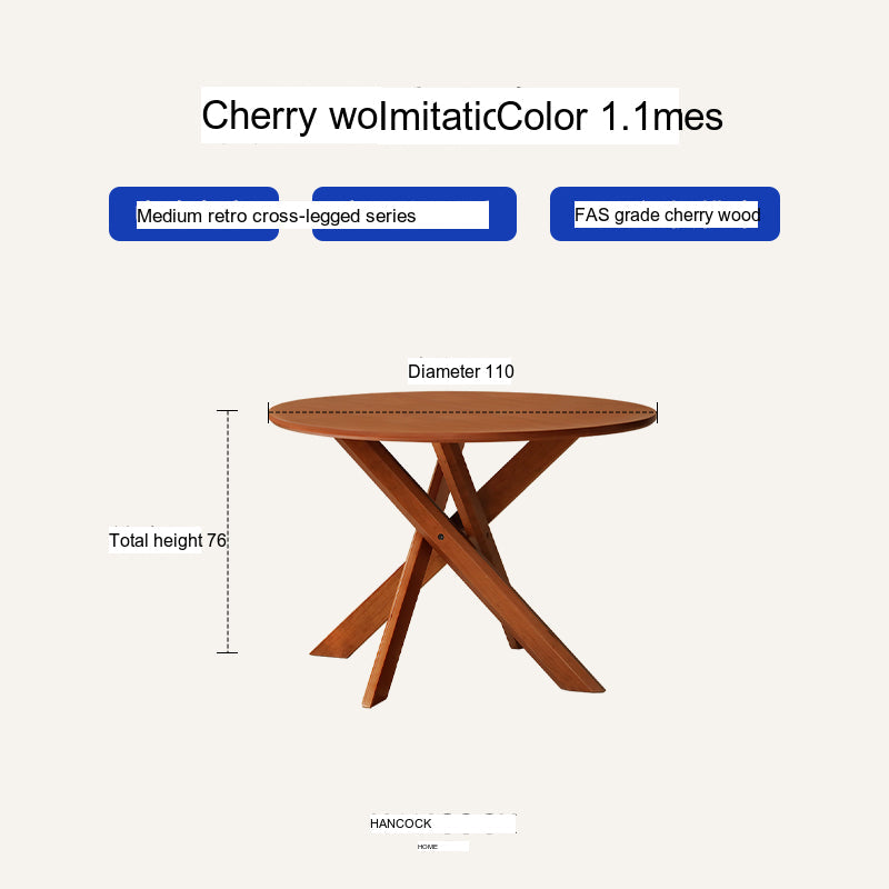 HANKE Quinton Minimalist Cherry Wooden Dining Table from HANKE