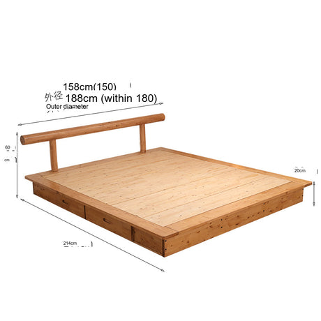 BAIYA SHUNAN Takashi Minimalist Solid Wood Double Bed from BAIYA SHUNAN