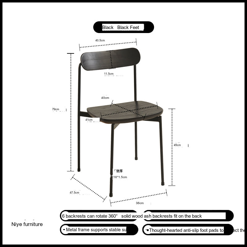 NIYE Santiago Minimalist Backrest Dining Chair from NIYE