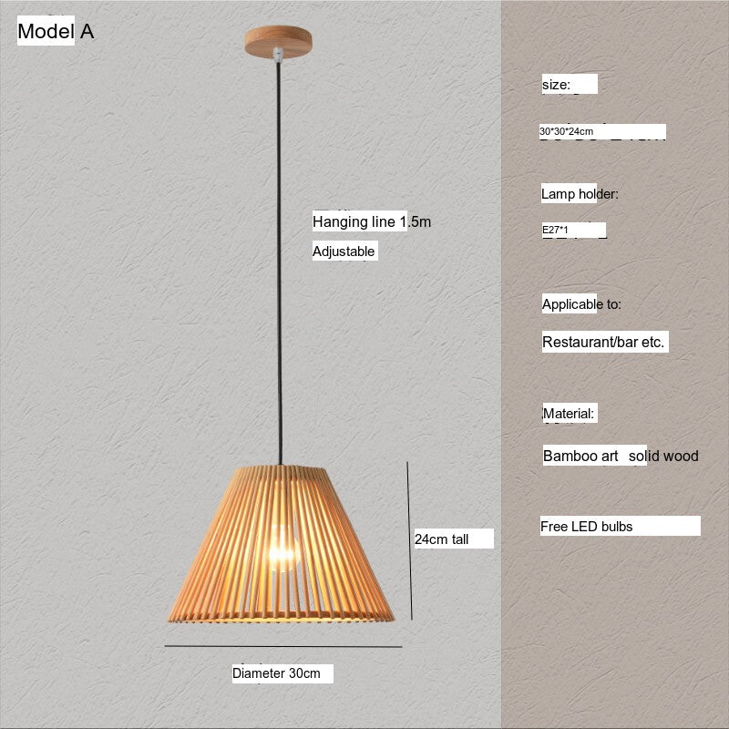 BOJI Kaori Elegant Wooden Japanese Ceiling Lamp - Outdoor Gazebo Light from BOJI