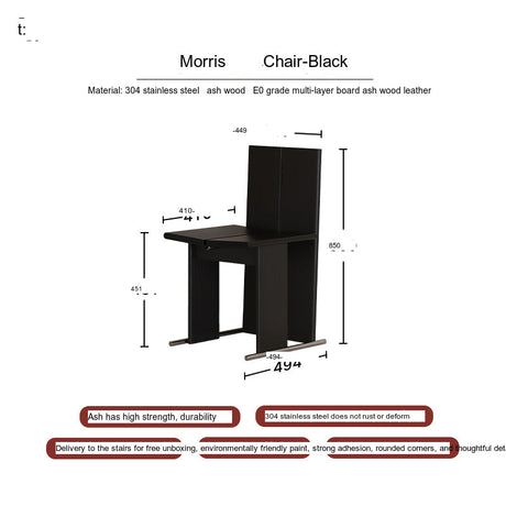 TELLS Santiago Retro Luxury Black Solid Wood Dining Chair from TELLS
