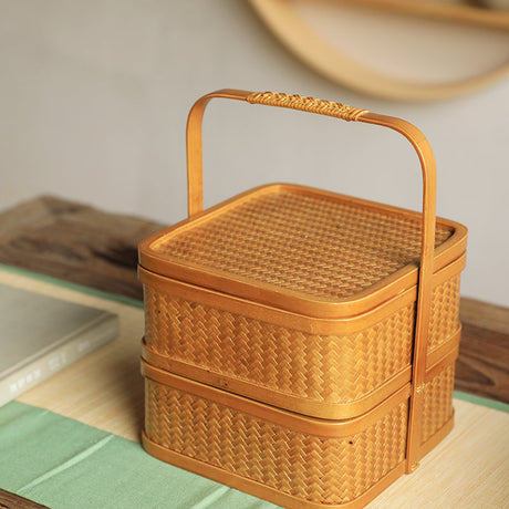 PAULOWNIA Elowen Rustic Double-Layer Basket Storage System from PAULOWNIA