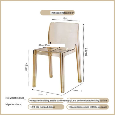 NIYE Elowen Sleek Transparent Acrylic Dining Chair from NIYE