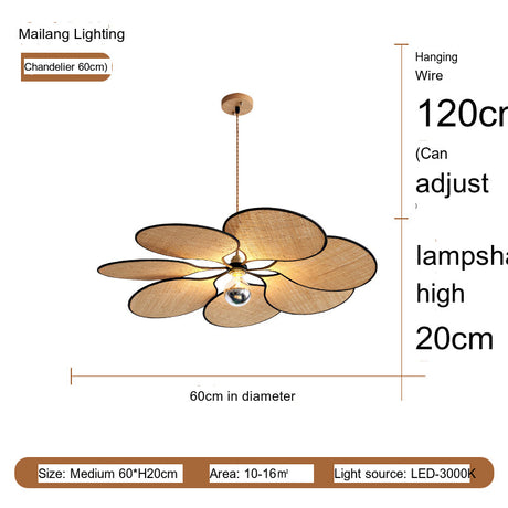 MAILANG Haruki Elegant Floral Straw Lights Ceiling Lamp from MAILANG