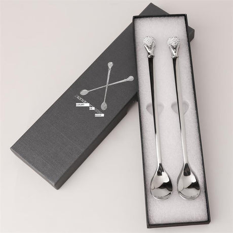 LIVETAI Genevieve Elegant Diamond-Patterned Stainless Steel Coffee Spoon from LIVETAI
