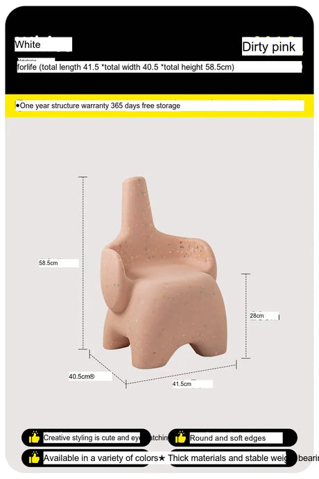 ABOUT WHITE Sakura Playful Elephant Backrest Stool from ABOUT WHITE